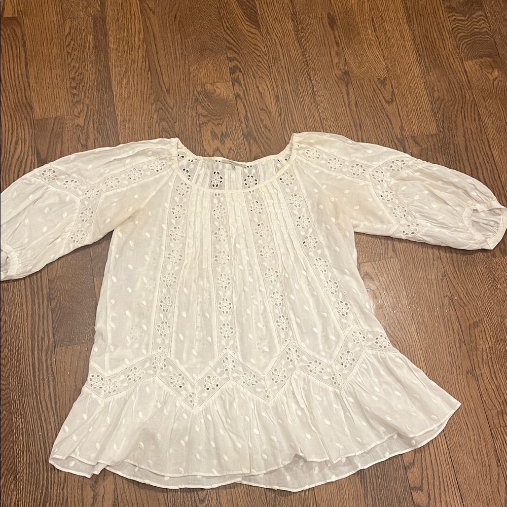 Gerard Darel Cream Lace Blouse 38 (6)